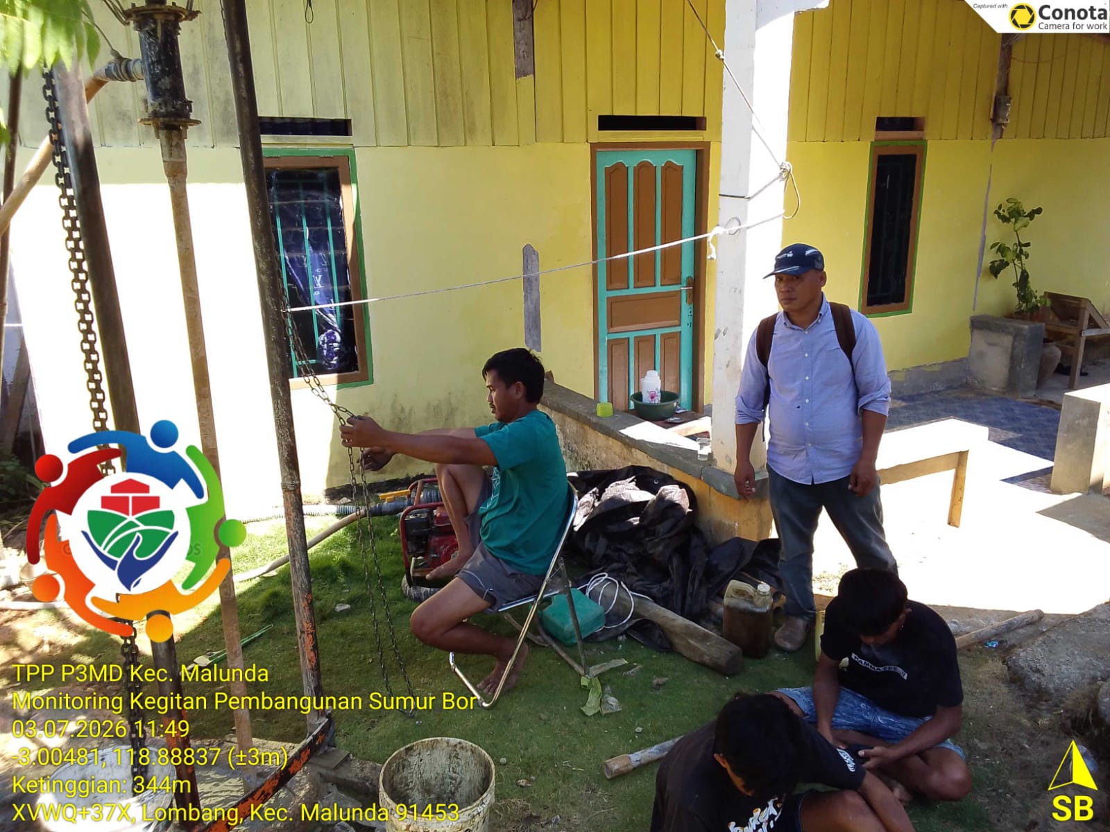 Pendamping Desa Laksanakan Monitoring Pembangunan Sumur Bor di Desa Lombang